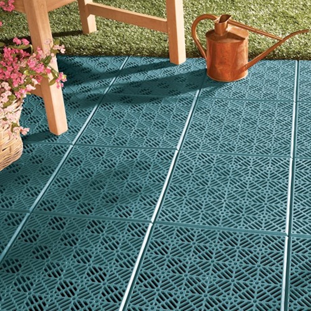 FT 6 GREEN Interlocking Tiles Indoor Outdoor Path Mat Patio