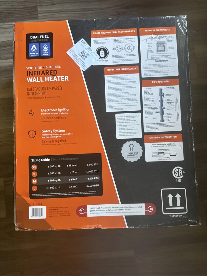 Calentador de pared infrarrojo Dyna-Glo Foto 3 de 3