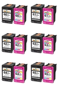 60XL 61XL 62XL 63XL 64XL 65XL Convient HP Encre noire et encre de couleur HP 62 Lot
