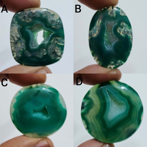 Excellent A+ Window Druzy Agate Cabochon Mix Shape Loose Gemstone Making Jewelry - Picture 11 of 13