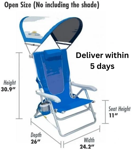 Gci outdoor waterside sunshade folding beach recliner chair with adjustable spf canopy sale