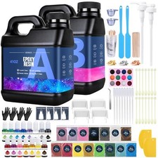 Epoxy Resin 82oz - Clear Epoxy Resin Kit with 15 Pigments and 15 Colors of Mi...