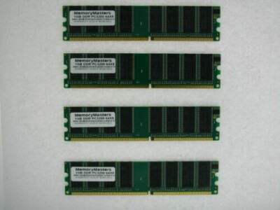 4GB 4X 1GB PC DDR DDR1 PC3200 DDR-400 3200 400MHZ 184PIN NON