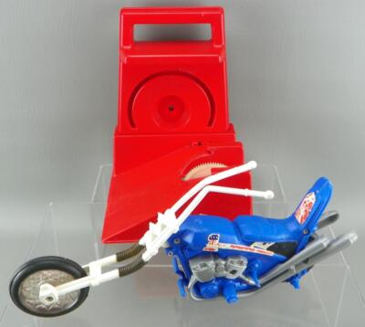 Vintage 1975 Ideal Toy Evel Knievel Chopper Cycle Motorcycle w/ Launcher  Mfg USA