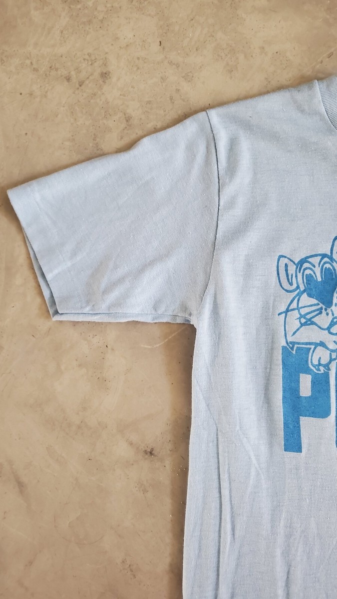トップス archive grunge puma pink panther t-shirt VTG 70s Puma Pink Panther Blue STEDMAN Sport T Single Stitch
