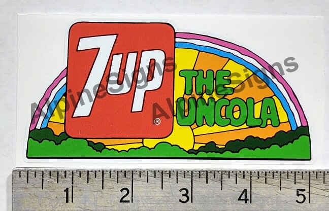 Vintage 7-UP 7up Uncola soda pop old retro antique looking sticker