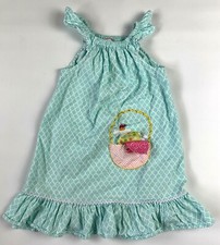 Mulberry St Girls Sun Dress 6 Aqua Blue Floral USA