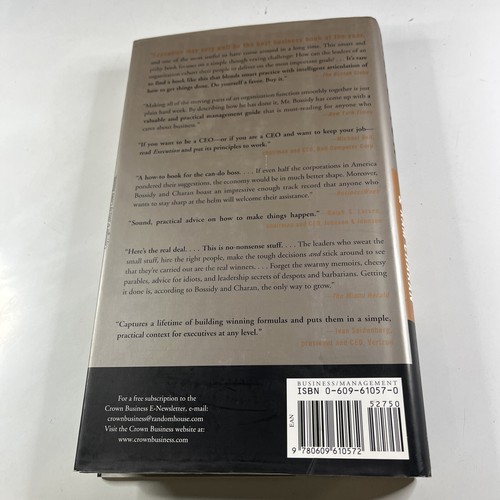 Execution Discipline Getting Things Done Larry Bossidy Hardcover Business Book - Picture 15 of 15