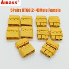 5Pairs AMASS XT60 2 4 Male Female Gold-Plated Connectors Plugs for RC Battery