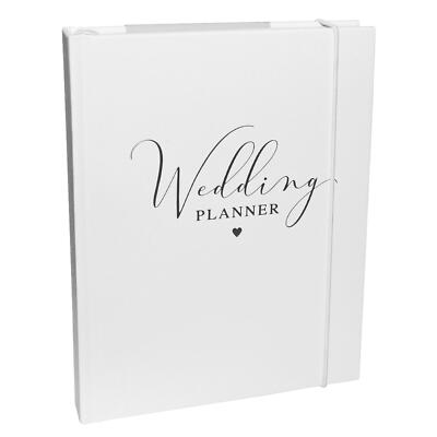 Wedding Planner Diary Organiser Book White Cover with Silver Wording