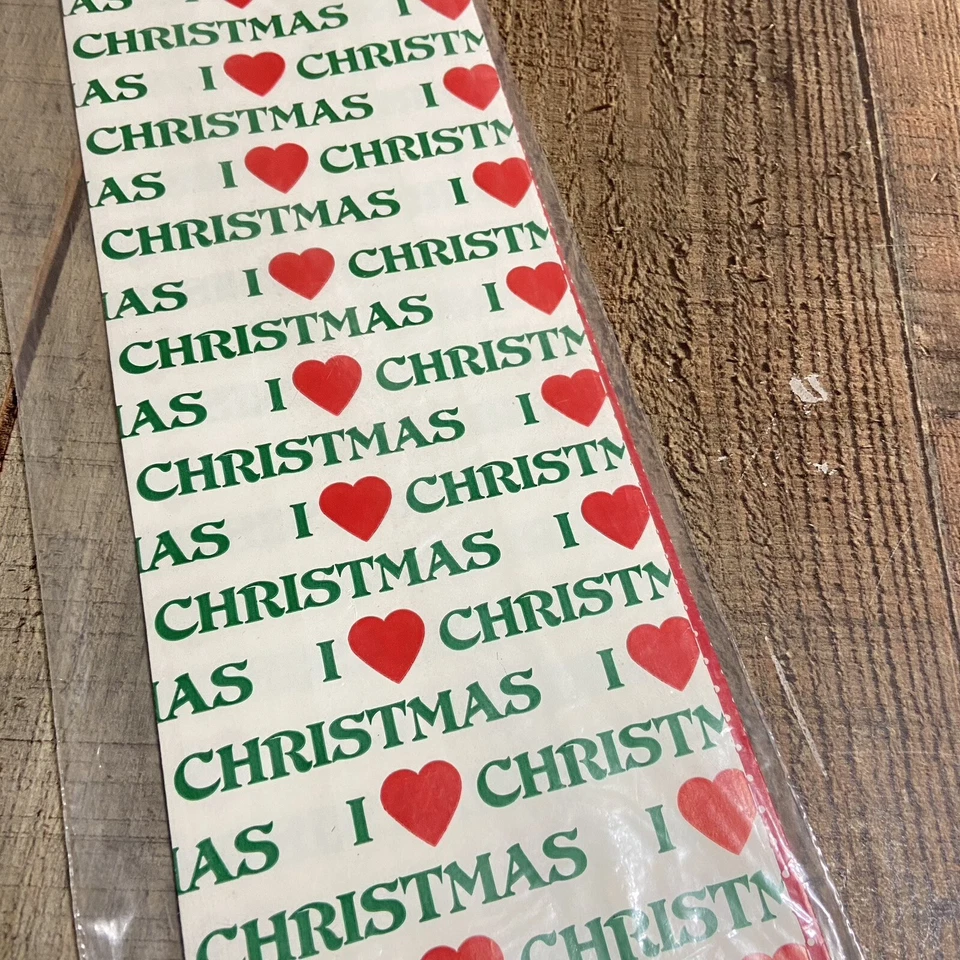 Bolsas de papel de regalo vintage para botellas de vino de Navidad I LOVE CHRISTMAS rojo blanco verde Foto 3 de 4