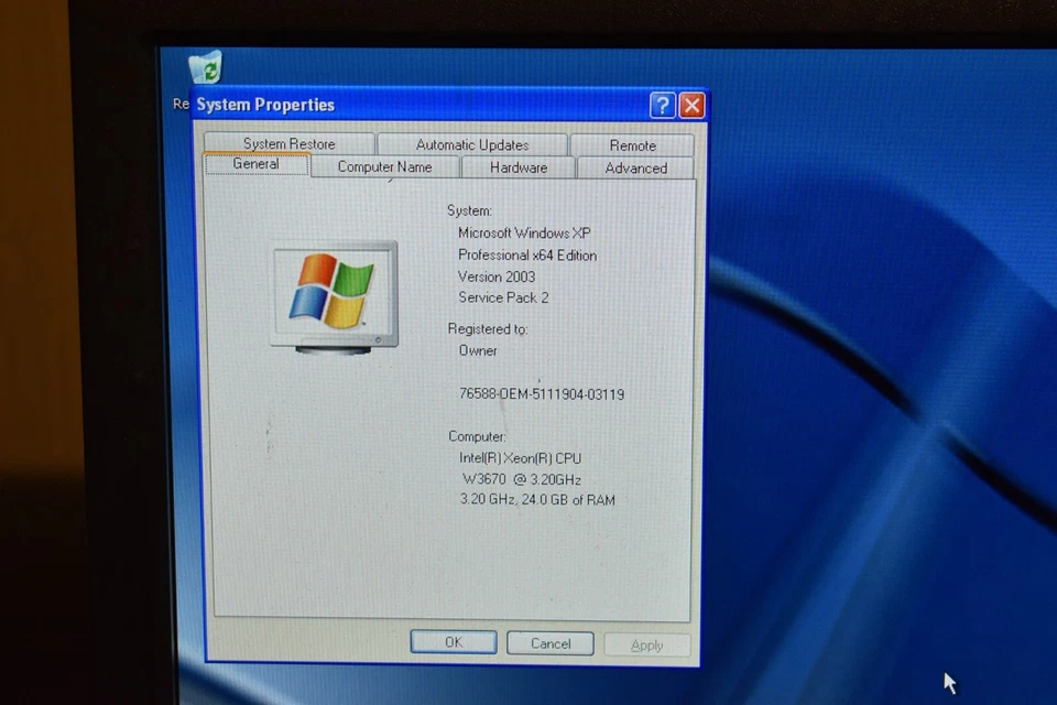 Dell Precision T3500 Xeon W3670 3.2GHz 24GB RAM 500GB HD Windows XP Pro x64 bit - Image 3 of 4