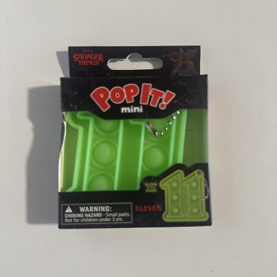 POP IT! Fidget Toy Key Chain Stranger Things Mini 11 & Chain Glow in the Dark