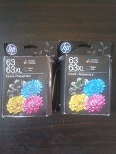 HP 2 Boxes L0R48AN RFD 63 Clr/63XL Blk Ink Cartridge Combo 6-Pk EXP:7/27 NEW