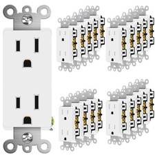 Decorator Receptacle Wall 15A 125V 3-Wire Self-Grounding TR Residential Grade 20