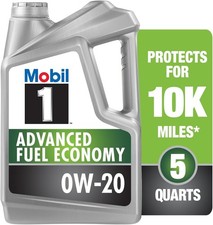 Mobil 1 Advanced Fuel Economy Full Synthetic Motor Oil 0W-20, 5 Quart 35.98 per gallon