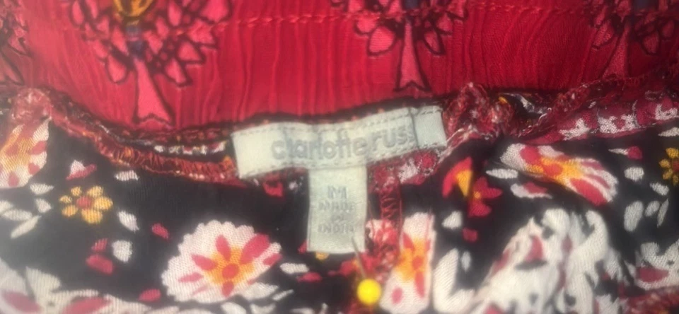 Pantalones Cortos Talla Mediana Charlotte Russe Multi Floral Boho Pull On Elastizados Culottes Foto 4 de 4