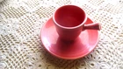 Fiesta AD Demitasse Cup and Saucer PERSIMMION Stick Handle 1st Quality Excellent