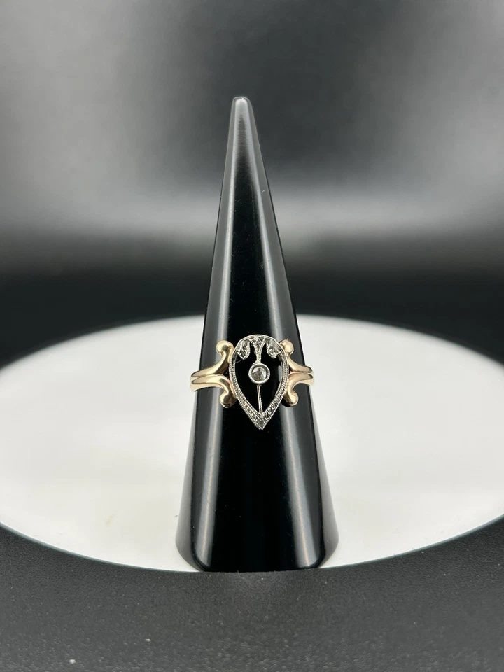 Anillo de diamantes de oro de 10 kg, tamaño 6,5, diseño único, captura tu deslumbrante 1,85 gramos Foto 3 de 4