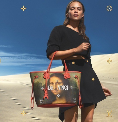 2pLouis Vuitton DA VINCI Mona Lisa Neverfull MM Bag Masters Cabas