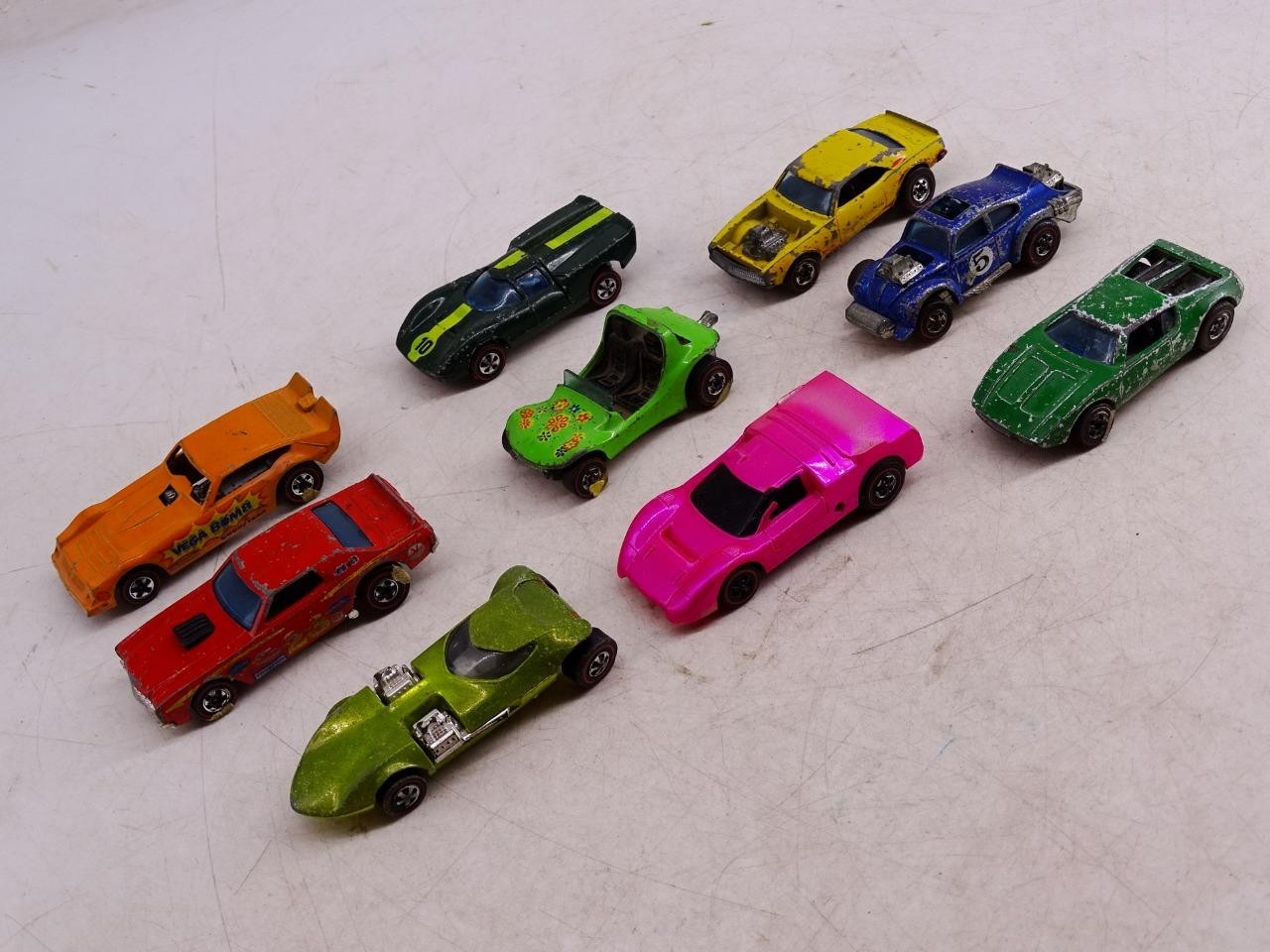 Vtg Hot Wheels Redline Diecast Metal Toy Model Cars Vega Bomb Evil Weevil x9 Old