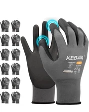 Guantes De Trabajo Para Hombre, Grises, Paquete Grande De 5 Us