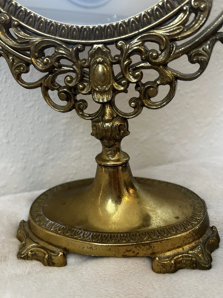 Espejo giratorio tocador francés antiguo barroco victoriano ornamentado Foto 4 de 4