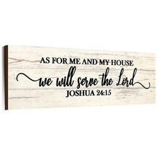 Jetec As for Me and My House We Will Serve The Lord Wall Sign Rustic Wooden