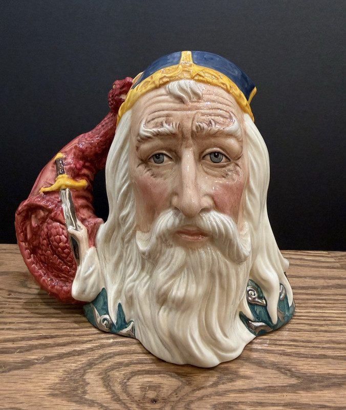 ROYAL DOULTON 'MERLIN' LARGE CHARACTER JUG D7117 1998 LTD. TO 1,500 - RARE!