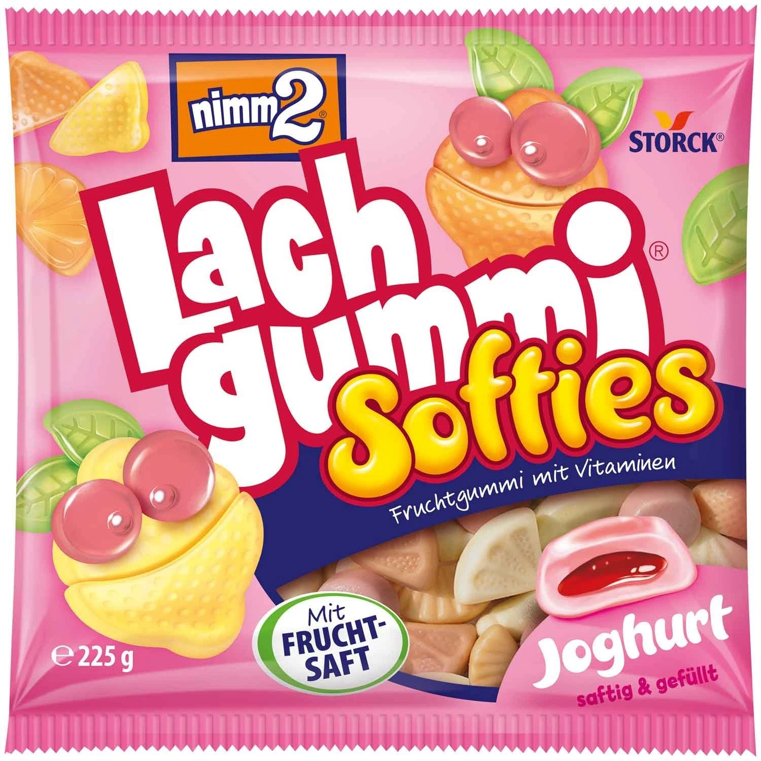 7 x 225g Bags Storck nimm 2 Lachgummi Softies Yohgurt Fruit Gummi Candy New