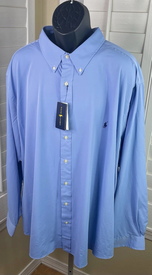 Polo Ralph Lauren Classics Blue Button Down LS Shirt - Men’s Big & Tall Size 4XB - Image 3 of 4