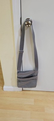 Thirty-One Blue Denim GRAY  Crossbody Shoulder Bag Purse 7 COMPARTMENTS!!