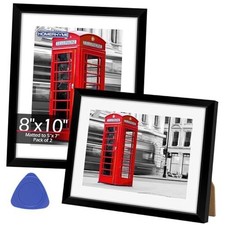 8x10 Picture Frame Set of 2, Black 8"x 10" Black 2 Picture Frame  Gadget