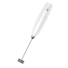 Handheld Rechargeable Electric Milk Frother with Double Whisk and 3 Speeds