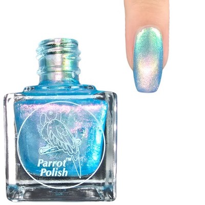 Parrot Polish luna Baby Mermaid Holographic Nail Lacquer-Green/Gold/Blue