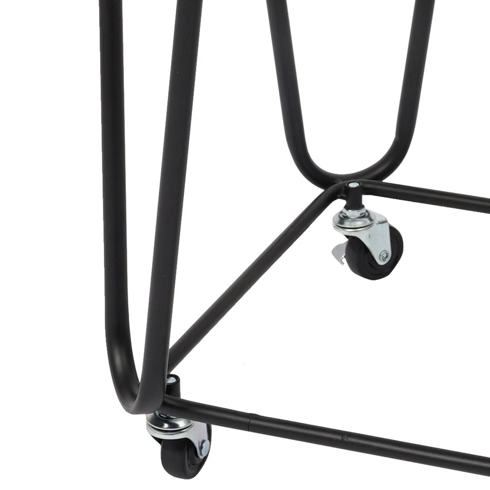 Metal Mesh Laundry Storage Cart Laundry Basket with Wheels Storage Cart,black. - Image 4 of 4