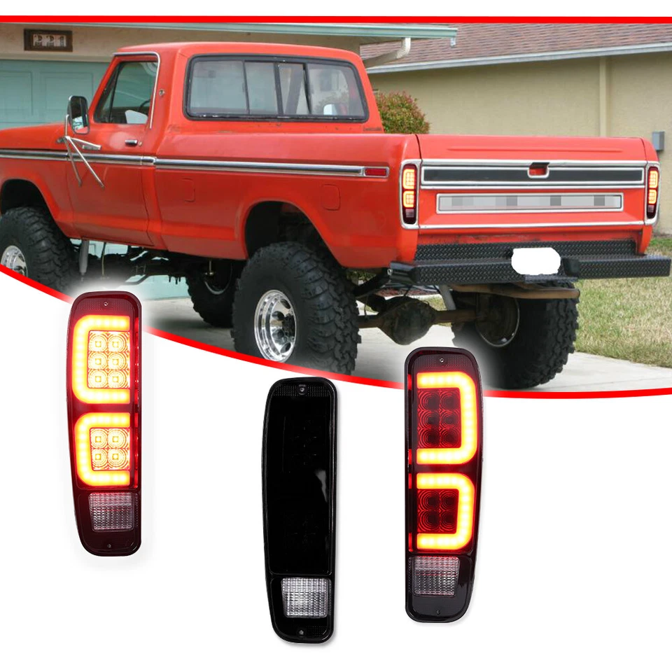 Luces traseras LED Smoke para Ford F150/F250/F350 Bronco E100 E150 E250 E350 1973-79 Foto 3 de 4