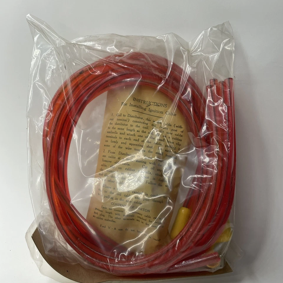 Juego de cables de bujía Carol vintage para vehículos de los años 40 y 50 publicidad NOS Foto 3 de 4