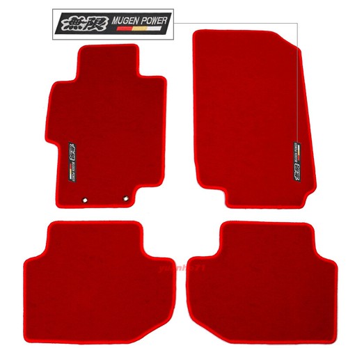For 0307 Honda Accord Red Floor Mats Carpet Front & Rear Nylon 4PC w/ Mugen eBay