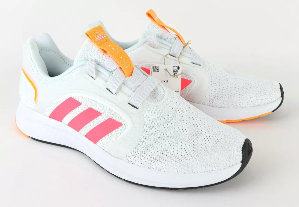 Adidas white shoes with pink stripes store
