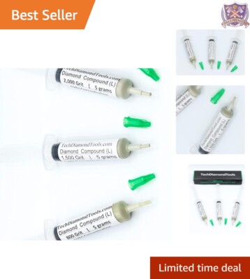 Professional Grade 3-Step Diamond Polishing Paste Kit for Glass, Metal & Gems