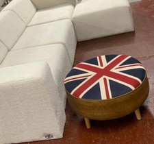 Round Union Jack foot stool
