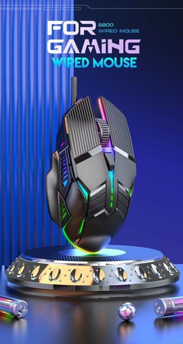Kabelgebundene Maus 6D bunte schillernde E-Sport-Spiele Büro stumm... - Bild 4 von 10