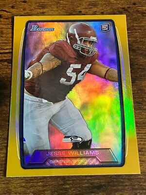 Jesse Williams 2013 Bowman Rainbow Gold RC #147 /399 Seattle Seahawks