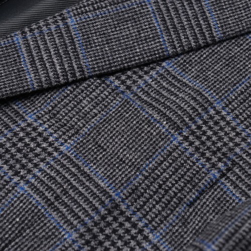 Sartoria Partenopea Slim-Fit Gray and Blue Check Wool Sport Coat 40R (Eu 50) - Picture 4 of 8