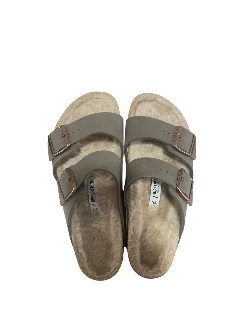 Arizona Birkenstock Birko-Flor Birkibuc Shearling Sandals Size 10 Women 8 Men Arizona Birkenstock Birko-Flor Birkibuc Shearling Sandals  main image 2
