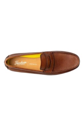 Florsheim Motor Penny Driver Moc Cognac Brown Weave Leather  display picture 2