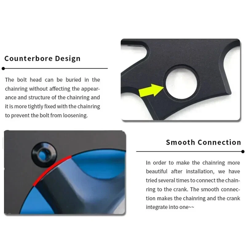 110 BCD 42-60T Road Bike Round Chainwheel for Shimano Single Speed Chainrings - Image 4 of 4