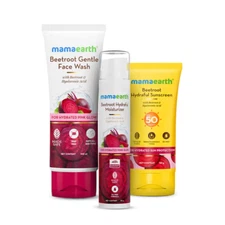 Mamaearth Combo Beetroot Gentle Face Wash,Moisturizer &Sunscreen-100ml+50gm+50gm