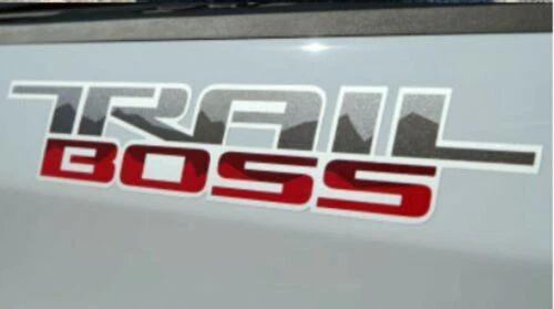 Chevrolet Silverado Trail Boss 2019-2022 calcomanías de plataforma 84141147 cantidad 2 OEM GM Foto 2 de 3